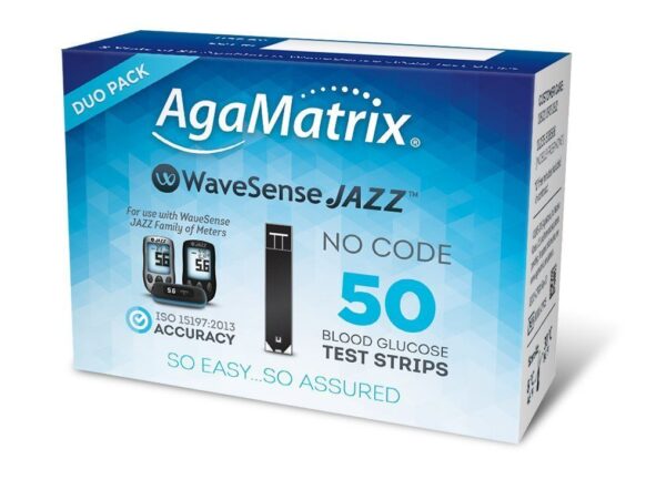 AgaMatrix WaveSense Jazz Blood Glucose Test Strips - 50 Pack