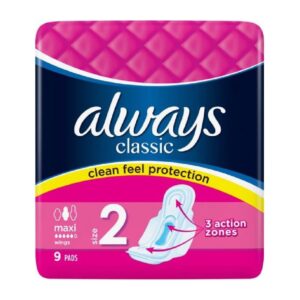 Always Classic Maxi Wings Pads - 9 Pack