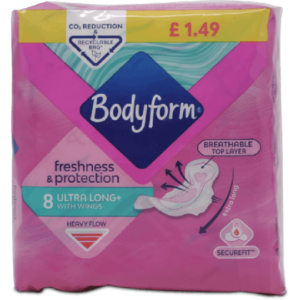Bodyform Freshness & Protection Ultra Long With Wings Heavy Flow 8 Pack